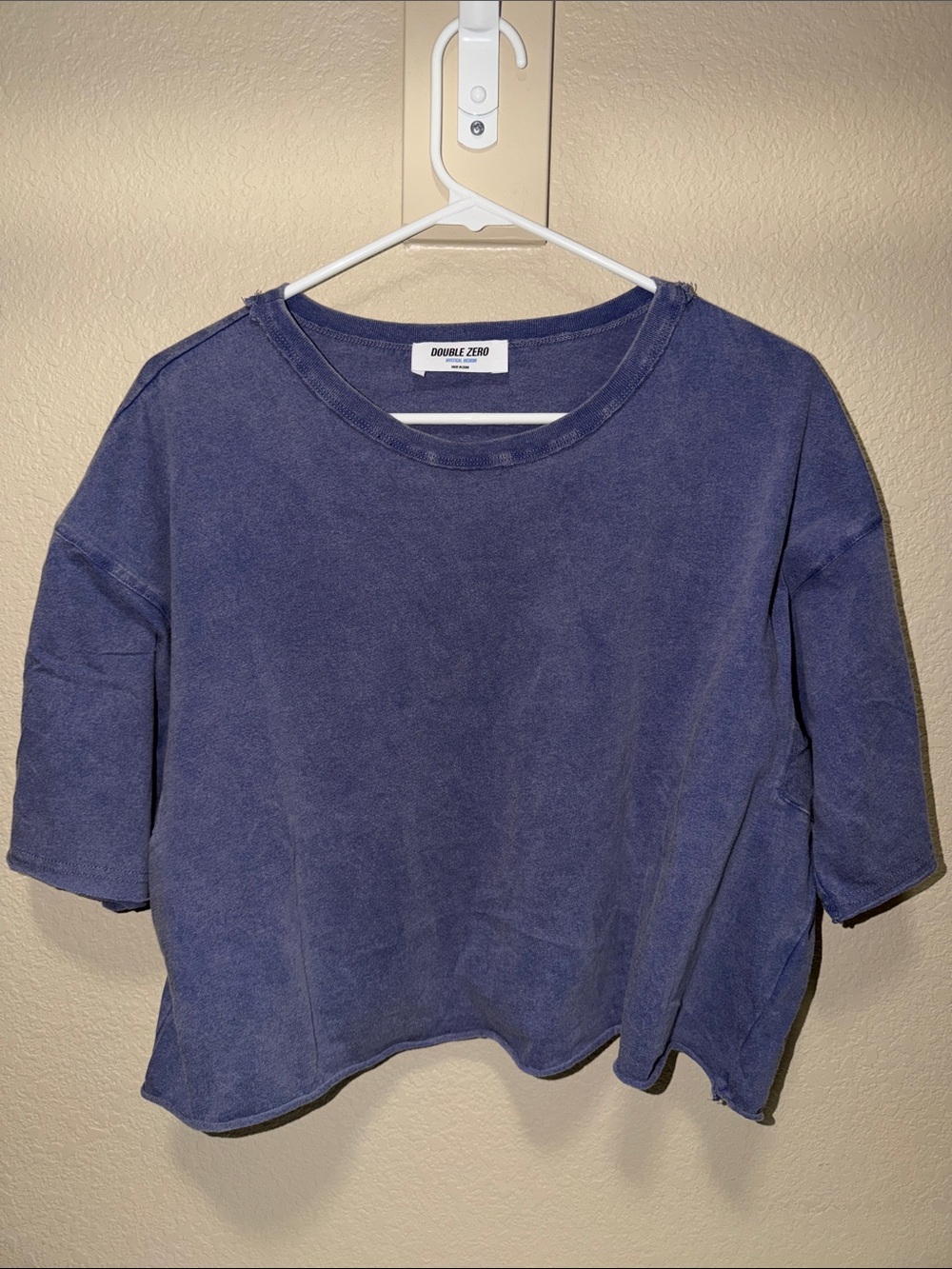 Double Zero Vintage-Washed Navy Boxy Tee - Picture 1 of 5